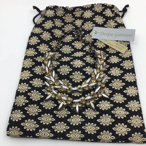 Deepa Gurnani Rhinestone Crystal Beaded Necklace New With Tags Empress of Aria - Picture 5 of 16